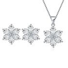 Crystal Snowflakes 925 Sterling Silver Necklace Stud Earrings Christmas Gift UK