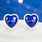 925 Sterling Silver Blue Heart Stud Earrings Jewellery Women Girls Gift UK