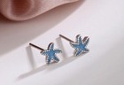 Womens Girls 925 Sterling Silver Cute Mini Starfish Stud Earrings Jewellery Gift