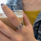 925 Sterling Silver Vintage Fish Shaped Adjustable Ring Women Girls Jewellery