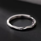 925 Sterling Silver Crystal Fashion Adjustable Ring Women Girls Jewellery Gift