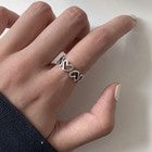 925 Sterling Silver Vintage Heart Adjustable Fashion Ring Women Girls Jewellery
