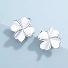 925 Sterling Silver Love Clover Stud Earrings Womens Girls Jewellery Gift