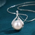 925 Sterling Silver Crystal Pearl Drop Necklace Hook Earrings Womens Jewellery