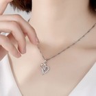 Women Crystal Heart Pendant Chain Necklace 925 Sterling Silver Jewellery Gift UK