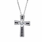Crystal Cross Pendant Chain Necklace 925 Sterling Silver Women Girls Jewellery