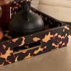 OHS Faux Tortoise Shell Tray Coffee Table Organiser Countertop Storage Serving