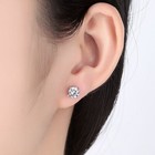 Womens 925 Sterling Silver Cubic Zirconia Round Stud Earrings Jewellery Gift