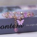 Beautiful Butterfly Beaded Charm Bracelet Women Girls Children Jewellery Gift UK
