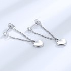 Women Girls 925 Sterling Silver Heart Dangle Drop Stud Earrings Jewellery Gift