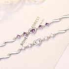 925 Sterling Silver Love Heart Charm Bracelet Womens Girls Jewellery Gift