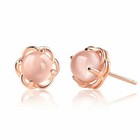 Women 925 Sterling Silver Pink Crystal Rose Gold Stud Earrings Jewellery Gift