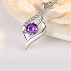 Women Crystal Stone Pendant Chain Necklace 925 Sterling Silver Jewellery Gift UK