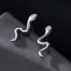 925 Sterling Silver Crystal Snake Shaped Stud Earrings Women Girls Jewellery
