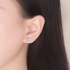 Crystal Snowflakes 925 Sterling Silver Stud Earrings Women Girls Christmas Gift