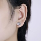 925 Sterling Silver Heart Moonstone Dolphin Stud Earrings Women Jewellery Gift