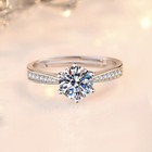 925 Sterling Silver Crystal Stone Adjustable Ring Engagement Women Jewellery UK