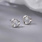 925 Sterling Silver Crystal Swirl Stud Earrings Jewellery Women Girls Gift