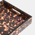 OHS Faux Tortoise Shell Tray Coffee Table Organiser Countertop Storage Serving