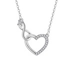 925 Sterling Silver Crystal Heart Pendant Necklace Women Girls Jewellery Gift UK