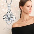 925 Sterling Silver Swirl Crystal Stone Pendant Chain Necklace Stud Earrings UK