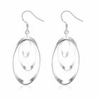 Womens Girls 925 Sterling Silver Round Circle Drop Hook Earrings Jewellery Gift