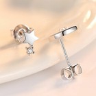 Crystal Moon Star Stud Earrings 925 Sterling Silver Women Girls Jewellery Gift