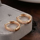 Charm Crystal Huggie Hoop Earrings 925 Sterling Silver Plated Jewellery women UK
