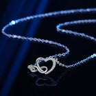 925 Sterling Silver Crystal Heart Pendant Necklace Women Girls Jewellery Gift UK