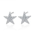 925 Sterling Silver Crystal Star Stud Earrings Jewellery Women Girls Gift UK