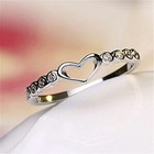 925 Sterling Silver Mini Heart Adjustable Ring Womens Girls Jewellery Gift UK