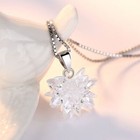925 Sterling Silver Ice Snowflake Pendant Necklace Women Girls Christmas Gift