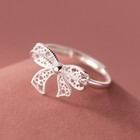 925 Sterling Silver Bow Tie Adjustable Ring Womens Girls Jewellery Gift UK