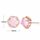 Women 925 Sterling Silver Pink Crystal Rose Gold Stud Earrings Jewellery Gift