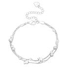925 Sterling Silver Butterfly Bead Linked Adjustable Bracelet Jewellery Gift