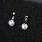 925 Sterling Silver Pearl Drop Stud Earrings Womens Girls Jewellery Gift
