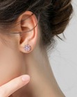 925 Sterling Silver Crystal Pink Heart Stud Earrings Jewellery Women Girls Gift