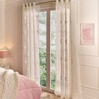 OHS Tufted Bows Voile Net Curtains Pair of 2 Window Panels Slot Top Set