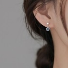 Women 925 Sterling Silver Flower Pearl Dangle Drop Stud Earrings Jewellery Gift