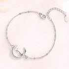 Women Girls Cute Moon Cat Charm Bracelet 925 Sterling Silver Jewellery Gift UK
