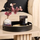 OHS Monochrome Round Tray Coffee Table Organiser Countertop Storage Serving