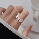 925 Sterling Silver Bow Tie Adjustable Ring Womens Girls Jewellery Gift UK