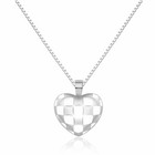 925 Sterling Silver Checkerboard Heart Pendant Necklace Women Jewellery Gift UK