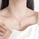 925 Sterling Silver Crystal Cross Pendant Necklace Women Girls Jewellery Gift UK