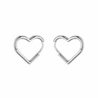Womens Girls 925 Sterling Silver Love Heart Hoop Earrings Jewellery Gift UK