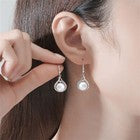 925 Sterling Silver Crystal Pearl Drop Hook Earrings Womens Girls Jewellery Gift