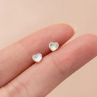 925 Sterling Silver Heart Moonstone Stud Earrings Jewellery Women Girls Gift UK