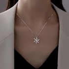 Christmas Crystal SnowFlakes Necklace 925 Sterling Silver Women Jewellery Gift
