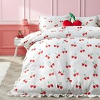OHS Frill Edge Duvet Cover Set with Pillowcase Cherries Microfibre Bedding