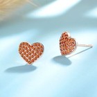 Rose Gold Crystal Heart Stud Earrings 925 Sterling Silver Women Girls Jewellery